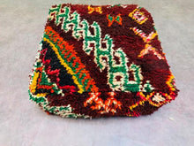 Load image into Gallery viewer, Moroccan floor cushion - Kilim pouf - Handmade from Boujad carpet - Moroccan Berber floor cushion - Seat cushion - armchair - sofa pillow