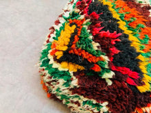 Load image into Gallery viewer, Moroccan floor cushion - Kilim pouf - Handmade from Boujad carpet - Moroccan Berber floor cushion - Seat cushion - armchair - sofa pillow