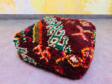 Load image into Gallery viewer, Moroccan floor cushion - Kilim pouf - Handmade from Boujad carpet - Moroccan Berber floor cushion - Seat cushion - armchair - sofa pillow