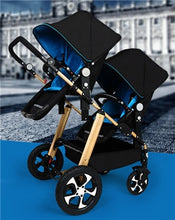Load image into Gallery viewer, RU free shipping !Twins baby stroller black light baby stroller Multifunction double baby stroller Aluminum alloy  prams
