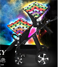 Load image into Gallery viewer, RU free shipping !Twins baby stroller black light baby stroller Multifunction double baby stroller Aluminum alloy  prams