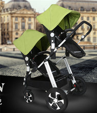 Load image into Gallery viewer, RU free shipping !Twins baby stroller black light baby stroller Multifunction double baby stroller Aluminum alloy  prams