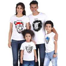Load image into Gallery viewer, Papa Mama little Lion funny family look t shirt for mommy and me matching outfits mother daughter clothes father son summer 2019