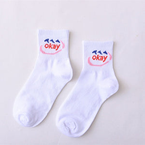 Women Daily Socks Harajuku Korea Japanese Cotton Kitten Flame Ulzzang Socks Men Chinese Cactus Gun Shark Alien Christmas Socks