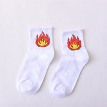 Load image into Gallery viewer, Women Daily Socks Harajuku Korea Japanese Cotton Kitten Flame Ulzzang Socks Men Chinese Cactus Gun Shark Alien Christmas Socks