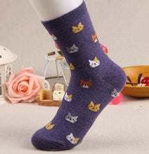 Load image into Gallery viewer, Jeseca 2019 Autumn Women Socks Cartoon Animal Cute Cat Sock for Girls Winter Thick Warm Cotton Sock for Ladies Christmas Gifts