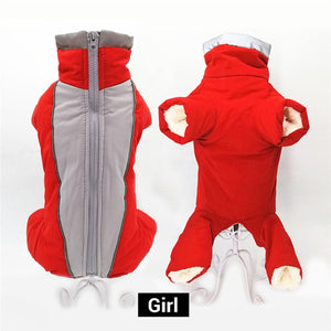 Winter Overalls for Dogs Warm Waterproof Pet Jumpsuit Trousers Male/ Female Dog Reflective Small Dog Clothes Puppy Down Jacket