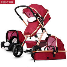 Load image into Gallery viewer, Free shipping Golden baby High landscape Baby Stroller 3 in 1 with Car Seat  Folding Baby Carriage 0-3 Years Prams newborn Pram
