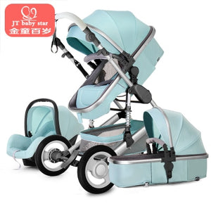 Free shipping Golden baby High landscape Baby Stroller 3 in 1 with Car Seat  Folding Baby Carriage 0-3 Years Prams newborn Pram