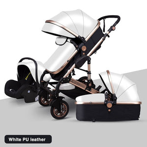 Free shipping Golden baby High landscape Baby Stroller 3 in 1 with Car Seat  Folding Baby Carriage 0-3 Years Prams newborn Pram
