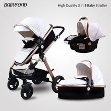 Load image into Gallery viewer, Free shipping Golden baby High landscape Baby Stroller 3 in 1 with Car Seat  Folding Baby Carriage 0-3 Years Prams newborn Pram