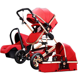 Free shipping Golden baby High landscape Baby Stroller 3 in 1 with Car Seat  Folding Baby Carriage 0-3 Years Prams newborn Pram
