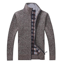 Load image into Gallery viewer, Mens Cardigan Autumn Winter Warm Thick Sweater Casual Knitwear Wind Breaker Jacket Stand Collar Overcoat Men Zipper Knitted Coat