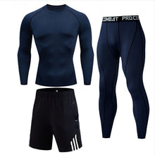 Load image into Gallery viewer, Mens sports suits Compression Men's Full suit Tracksuit 1-3 Piece Kit Gym jogging suit Sport Wear For Men Run Tights Shirt Leggings Men Thermo underwear s-xxxxl