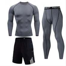 Load image into Gallery viewer, Mens sports suits Compression Men's Full suit Tracksuit 1-3 Piece Kit Gym jogging suit Sport Wear For Men Run Tights Shirt Leggings Men Thermo underwear s-xxxxl