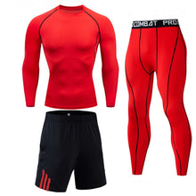 Load image into Gallery viewer, Mens sports suits Compression Men's Full suit Tracksuit 1-3 Piece Kit Gym jogging suit Sport Wear For Men Run Tights Shirt Leggings Men Thermo underwear s-xxxxl