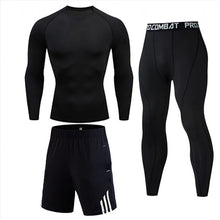 Load image into Gallery viewer, Mens sports suits Compression Men's Full suit Tracksuit 1-3 Piece Kit Gym jogging suit Sport Wear For Men Run Tights Shirt Leggings Men Thermo underwear s-xxxxl