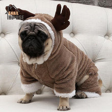 Load image into Gallery viewer, Snailhouse Winter Warm Plush Pet Cat Antlers Clothes Small Dogs Christmas Reindeer Dress Up Costume Jumpsuit Puppy Coat Jacket