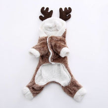 Load image into Gallery viewer, Snailhouse Winter Warm Plush Pet Cat Antlers Clothes Small Dogs Christmas Reindeer Dress Up Costume Jumpsuit Puppy Coat Jacket