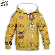 Load image into Gallery viewer, Kid The Lion King Cartoon Simba hoodies tshirt baby 3D print nala Pumbaa zipper Sweatshirts boy girl HAKUNA MATATA pullover Pant