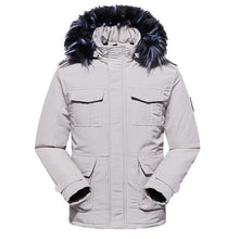 Load image into Gallery viewer, Men's Winter Jacket Long Fur Collar Hooded Down Parka for Men Thick Warm Army Military Tactical Windproof Outerwear Sports Coats