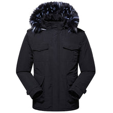 Load image into Gallery viewer, Men's Winter Jacket Long Fur Collar Hooded Down Parka for Men Thick Warm Army Military Tactical Windproof Outerwear Sports Coats