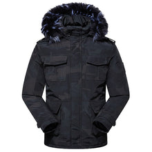 Load image into Gallery viewer, Men's Winter Jacket Long Fur Collar Hooded Down Parka for Men Thick Warm Army Military Tactical Windproof Outerwear Sports Coats