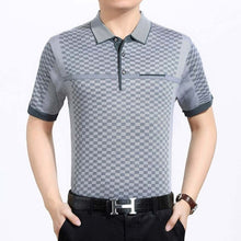 Load image into Gallery viewer, New summer polo shirt men short sleeve polos shirts plaid slim fit mens pol clothes dress bodybuilding streetwear poloshirt 9097