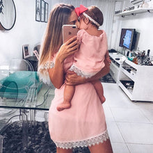 Load image into Gallery viewer, MVUPP mother daughter dresses Solid Fashion for mommy and me clothes family look mom baby elegant dress matching outfits summer