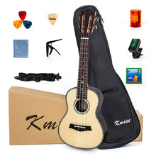 Load image into Gallery viewer, Kmise Concert Ukulele Ukelele Tiger Flame Okoume Starter Kit  23 inch Classical Guitar Head with Gig Bag Tuner Strap String