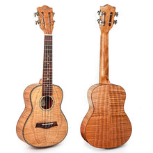 Load image into Gallery viewer, Kmise Concert Ukulele Ukelele Tiger Flame Okoume Starter Kit  23 inch Classical Guitar Head with Gig Bag Tuner Strap String