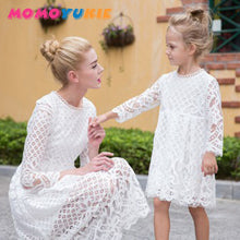 Load image into Gallery viewer, Mother Daughter Dresses Wedding 2018 Spring Mommy and Me Clothes Mom and Daughter Lace Princess Dress Family Wedding Dresss