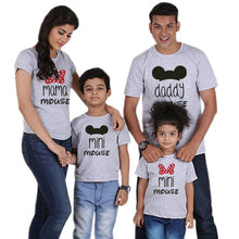 Load image into Gallery viewer, family t shirt mini mouse cartoon daddy mommy and me clothes mama girl father son mother daughter bows matching outfits look nmd