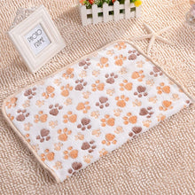 Load image into Gallery viewer, New Arrival 3 Colors Cute Floral Pet Sleep Warm Paw Print Towel Dog Cat Puppy Fleece Soft Dog Blanket Pet Dog Beds Mat