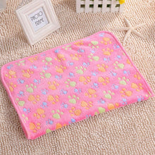 Load image into Gallery viewer, New Arrival 3 Colors Cute Floral Pet Sleep Warm Paw Print Towel Dog Cat Puppy Fleece Soft Dog Blanket Pet Dog Beds Mat