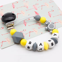 Load image into Gallery viewer, Mini turtle Personalized Silicone Pacifier clip Silicon Chew Beads Baby teething jewelry