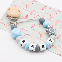 Load image into Gallery viewer, Mini turtle Personalized Silicone Pacifier clip Silicon Chew Beads Baby teething jewelry