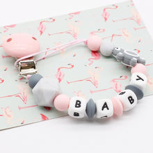 Load image into Gallery viewer, Mini turtle Personalized Silicone Pacifier clip Silicon Chew Beads Baby teething jewelry