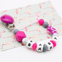 Load image into Gallery viewer, Mini turtle Personalized Silicone Pacifier clip Silicon Chew Beads Baby teething jewelry