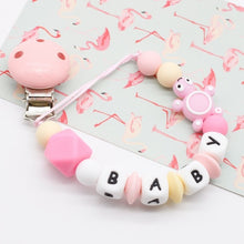 Load image into Gallery viewer, Mini turtle Personalized Silicone Pacifier clip Silicon Chew Beads Baby teething jewelry