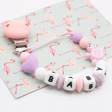 Load image into Gallery viewer, Mini turtle Personalized Silicone Pacifier clip Silicon Chew Beads Baby teething jewelry