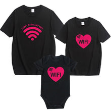 Load image into Gallery viewer, New Fashion Mommy and Me Clothes Family Look Shirt Mother and Daughter Matching Clothes Love WIFI Cotton Family Matching T Shirt