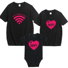 Load image into Gallery viewer, New Fashion Mommy and Me Clothes Family Look Shirt Mother and Daughter Matching Clothes Love WIFI Cotton Family Matching T Shirt