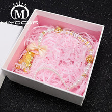 Load image into Gallery viewer, MIYOCAR any name Elegant luxury bling bear pacifier clip  holder pacifier holder with bling gold crown bling pacifier SP016