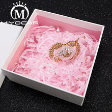 Load image into Gallery viewer, MIYOCAR any name Elegant luxury bling bear pacifier clip  holder pacifier holder with bling gold crown bling pacifier SP016