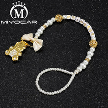 Load image into Gallery viewer, MIYOCAR any name Elegant luxury bling bear pacifier clip  holder pacifier holder with bling gold crown bling pacifier SP016