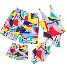 Load image into Gallery viewer, Mother Daughter Dad Son Family Matching Swimwear Mommy And Me Clothes Men Boy Swimsuit Girl Bathing Suit Bikini
