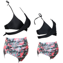 Load image into Gallery viewer, Fashion mommy and me clothes family swimwear for mother daughter swimsuit matching oufits high waist bikini Floral look dresses