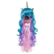 Load image into Gallery viewer, MUABABY Girls Wig Kids Unicorn Photography Props Girl Elsa Anna Aurora Braid Children Ariel Jasmine Moana Rapunzel Ladybug Hair